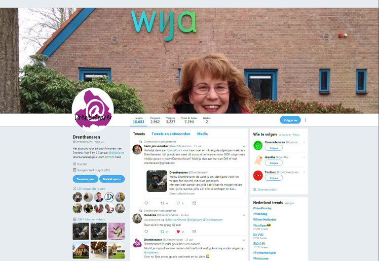Een nieuwe uitdaging: ''De week-twitteraar voor #Drenthenaren''